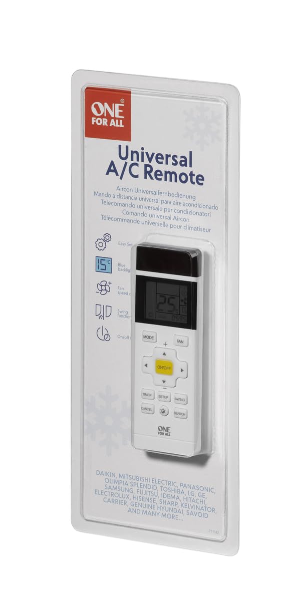 One For All - Universelle Fernbedienung für die Klima-Anlage - mit LCD-Schirm- weiss - URC1035 Singl