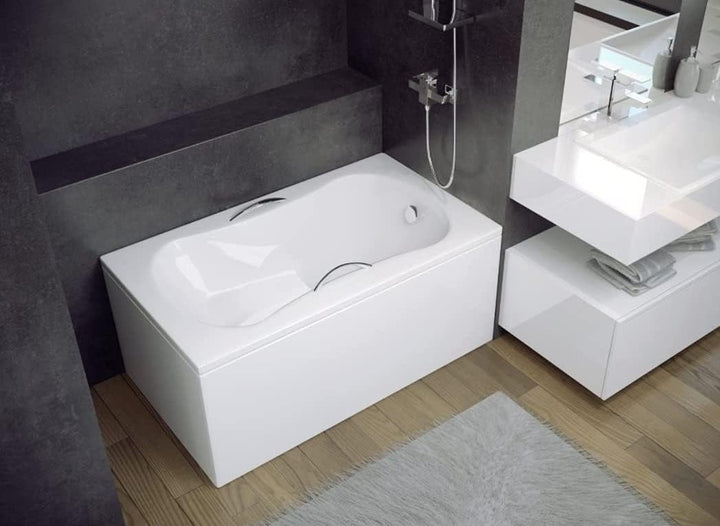 KOLMAN Badewanne ARIA REHAB Rechteck 120x70 ohne Verkleidung, Ablaufgarnitur und Füssen Komplettset