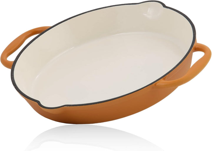 Mahlzeit Gusseisenpfanne Emailliert | Ø 29 cm | Sunny Orange | Gusseisenbratpfanne mit zwei Griffen
