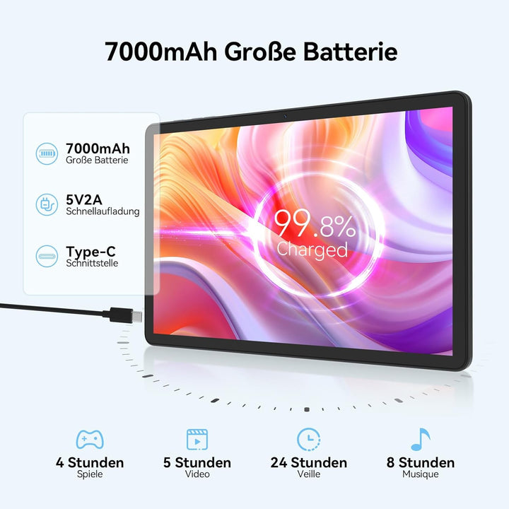 2025 Neueste Tablet 11 Zoll Android 14 Tablets,Tablet mit Tastatur Maus,5G Wifi Tablett PC Mit 16GB+
