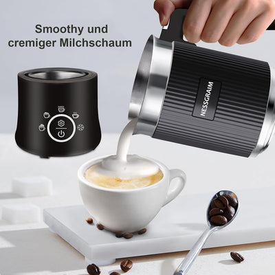 Milchaufschäumer Elektrisch Induktion 5-in-1, Milchschäumer Spülmaschinenfest mit Kakao Funktion für
