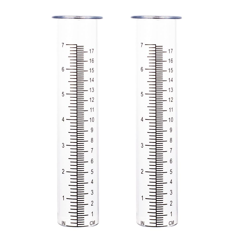 17,8 cm Kapazität Regenmesser Ersatzrohr Glas 2 Stück Ersatz Regenmesser Rohr für Garten Hof Aussenb
