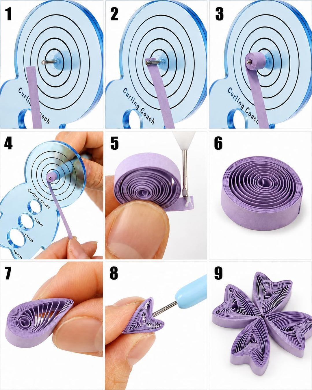 YURROAD Quilling Set, Quilling Papier Werkzeug Set mit 36 Farben 900 Quilling Papierstreifen 3mm, Qu