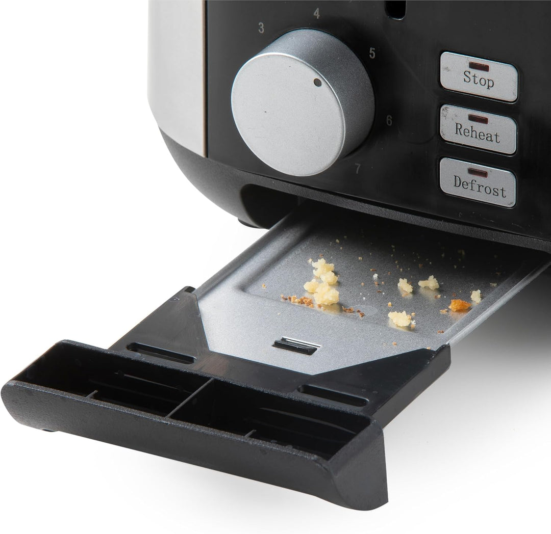 DOMO DO966T Toaster - Für 2 Toasts - 3 Funktionen: rösten, auftauen, abbrechen - 7 Temperaturstände