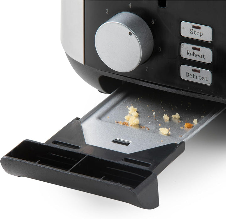 DOMO DO966T Toaster - Für 2 Toasts - 3 Funktionen: rösten, auftauen, abbrechen - 7 Temperaturstände