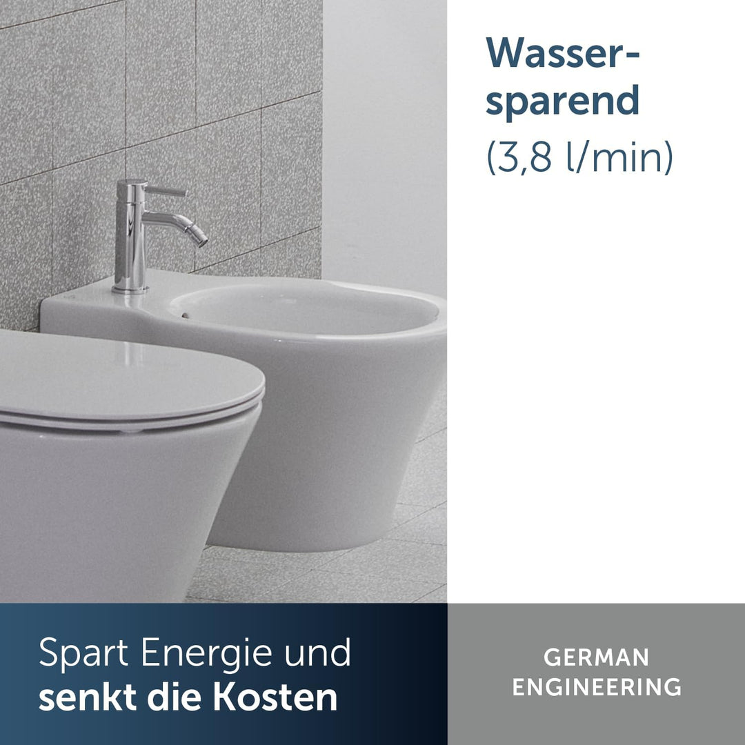 Ideal Standard BC197AA Ceraline Bidetarmatur mit Zugknopf-Ablaufgarnitur