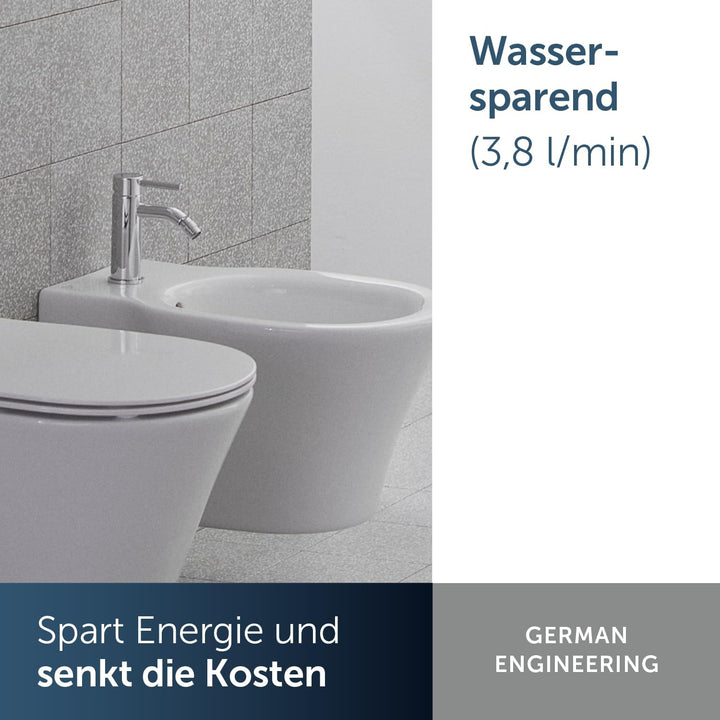 Ideal Standard BC197AA Ceraline Bidetarmatur mit Zugknopf-Ablaufgarnitur