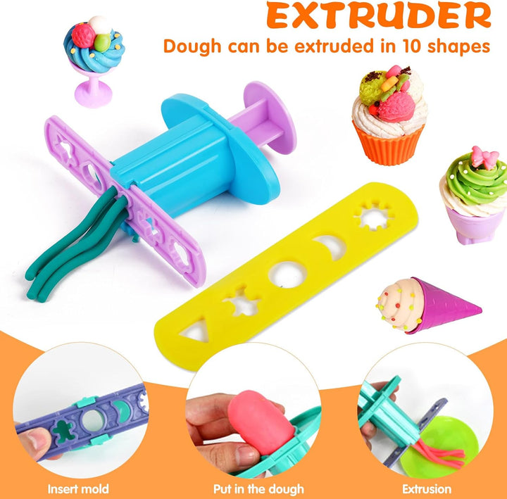 Knetwerkzeug, 48 Stück Knete Zubehör Kitchen Creations Burger Pasta Küchenspielset, Kinder Plastilin