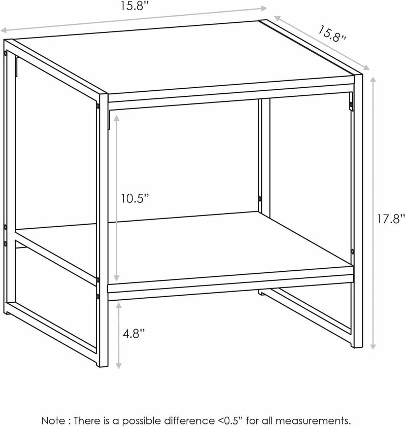 Furinno Camnus Beistelltisch mit 2 Ablageflächen, Holz, 40 x 40.39 x 45.72 cm Columbia Walnuss, Colu