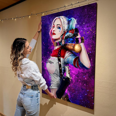 Artmazing | Bild Harley Quinn | Bilder Wand | Harley Quinn Bild bunt | Leinwand Bilder | Pop Art Bil