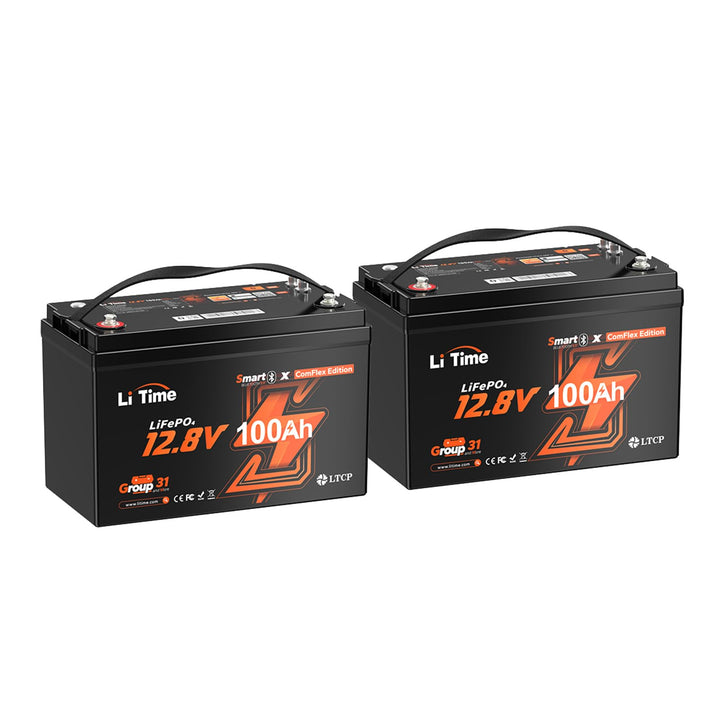 LiTime LiFePO4 12V 100Ah Lithium Batterie Bluetooth mit Victron System, CAN/RS485 Kommunikation, 100