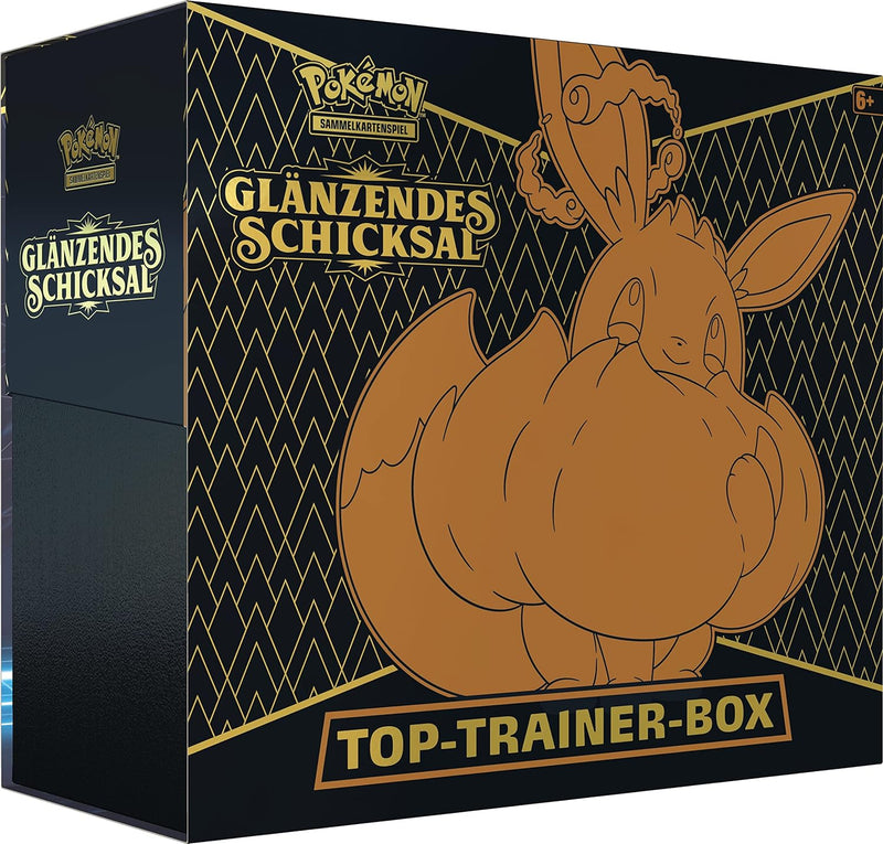 Pokémon-Sammelkartenspiel: Top-Trainer-Box Glänzendes Schicksal (10 Boosterpacks & Premium-Zubehör)