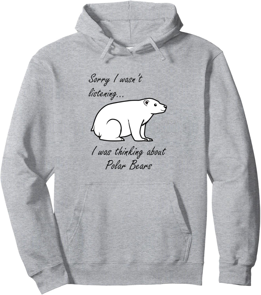 Nachdenken über Eisbären Niedlicher Bär Wildlife Pullover Hoodie