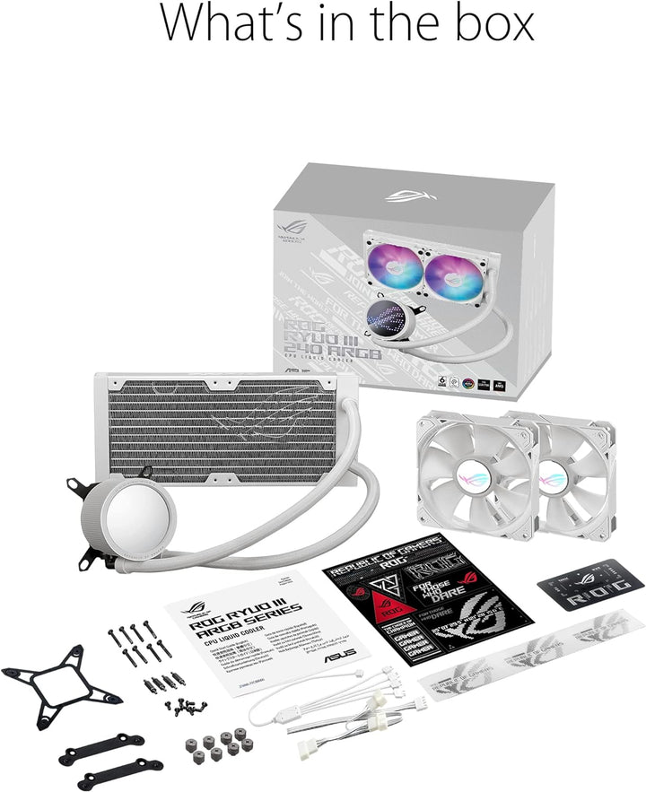 ASUS ROG Ryuo III 240 ARGB White Edition All-in-One-Flüssig-CPU-Kühler (2x adressierbare 120 mm ARGB