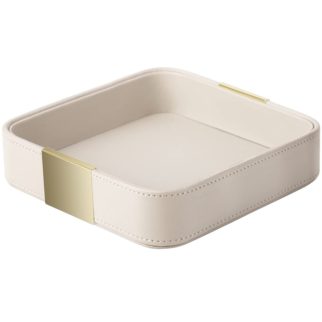 SANZIE Luxus-Leder-Schreibtisch-Aufbewahrung, kleiner Auffangbehälter, dekoratives Tablett für den E