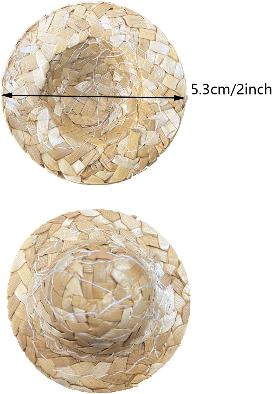 Cayway 30 Stück Mini Strohhut Miniatur Mini Hüte Natürliche Strohhut Mini Handcraft für Die Dekorati