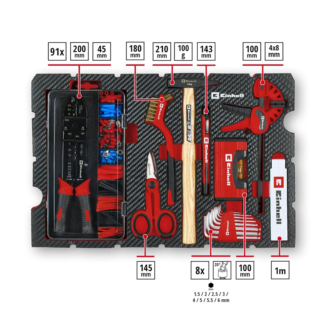 Original Einhell Werkzeugkoffer Hobby E-Case 153-tlg. (Elektronik-Reparatur-Set, Elektroarbeiten, El