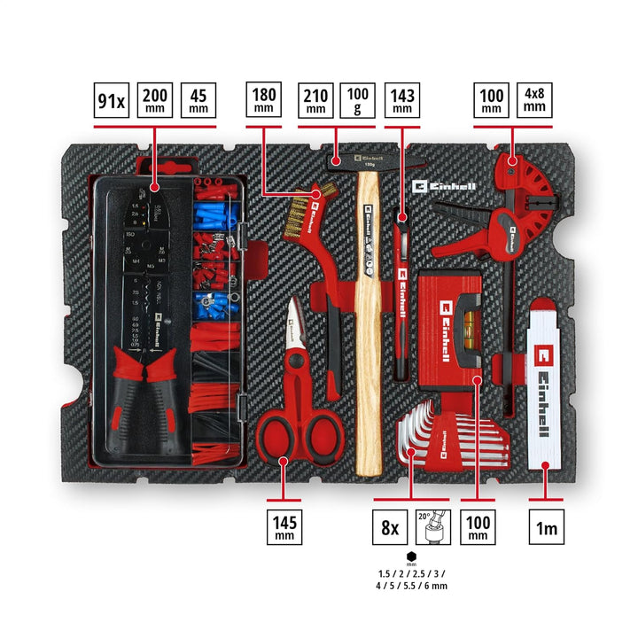 Original Einhell Werkzeugkoffer Hobby E-Case 153-tlg. (Elektronik-Reparatur-Set, Elektroarbeiten, El