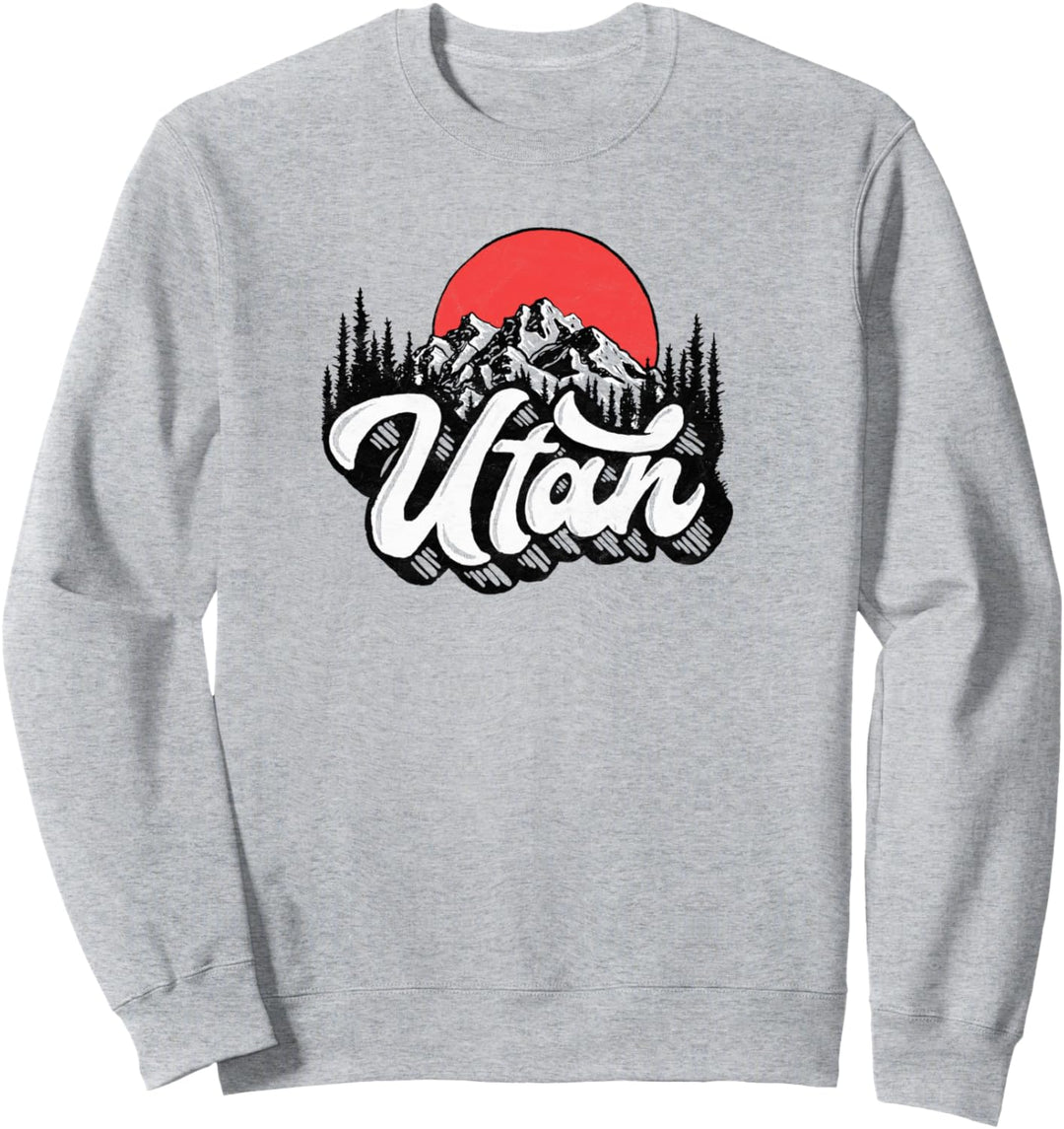 Vintage Utah Outdoor Illustration - Distressed Graphic Sweatshirt