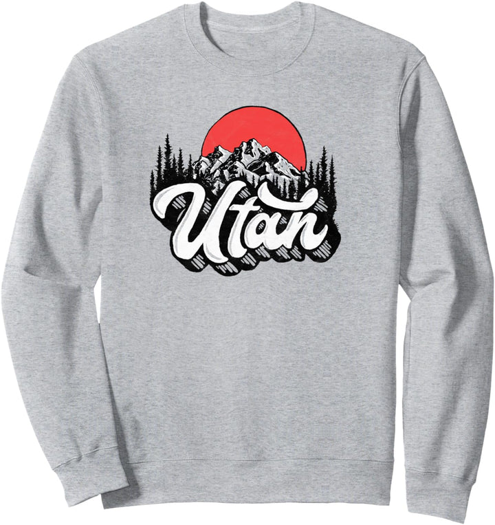 Vintage Utah Outdoor Illustration - Distressed Graphic Sweatshirt