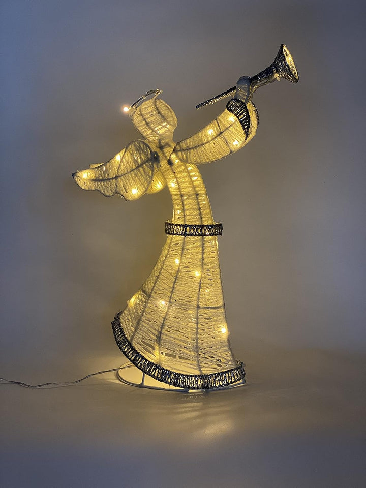 LEDZEIT - Relax Serie - LED Engel Klein, Deko Figur, Strombetrieben, mit Timer, 50cm, warmweiss, Aus