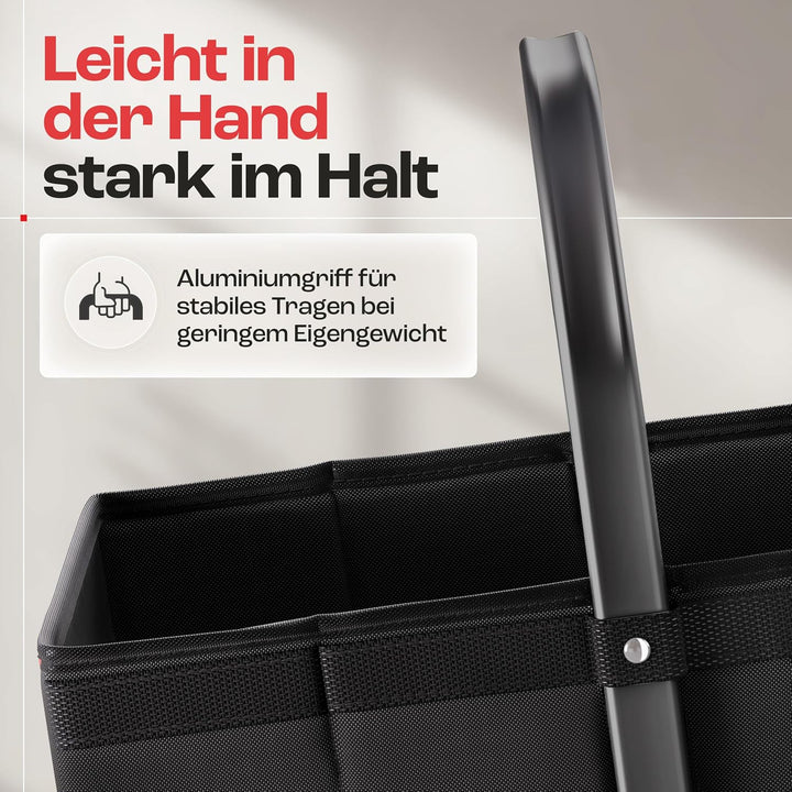 achilles Einkaufskorb - praktischer Tragekorb zum Einkaufen - klappbare Einkaufsbox mit Alu-Griff -