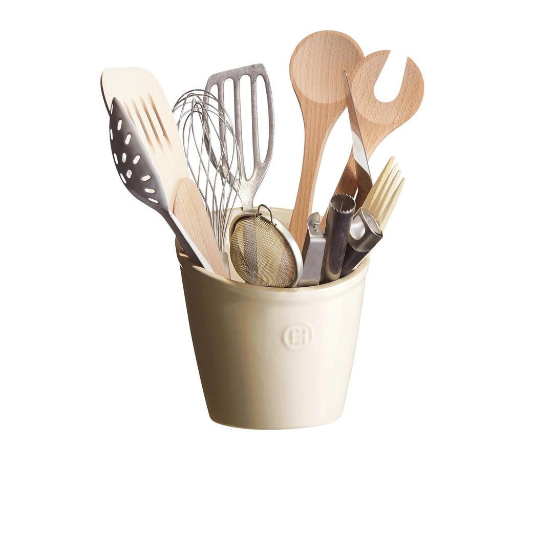 Emile Henry Utensilienhalter Keramik, Keramik, Lehmfarben, 14 x 14 x 16 cm, Lehmfarben