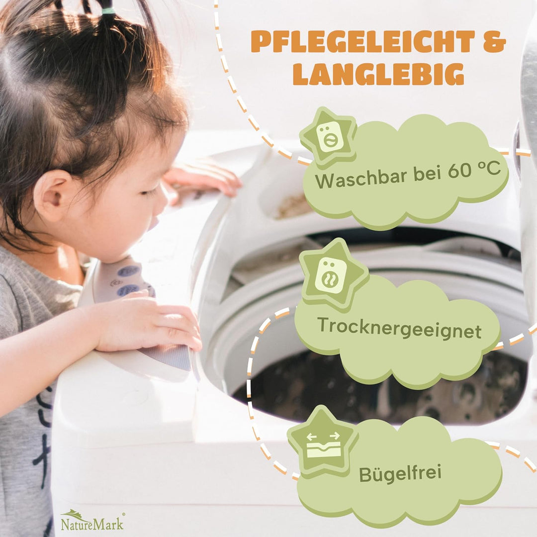 NatureMark Kinder Spannbettlaken 70x140 cm – Weiches Jersey, 100% Baumwolle, 2er Set für Babybett un