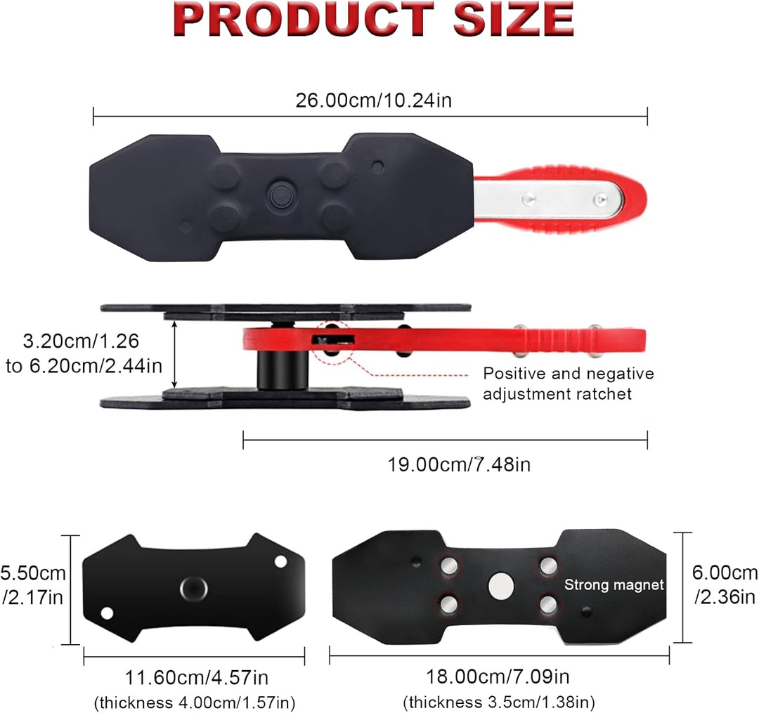 CHANG QI Bremssattelwerkzeug Ratschen Bremskolben-Rückstell-Werkzeug mit 2 Stahlplatten und 4 S Hake