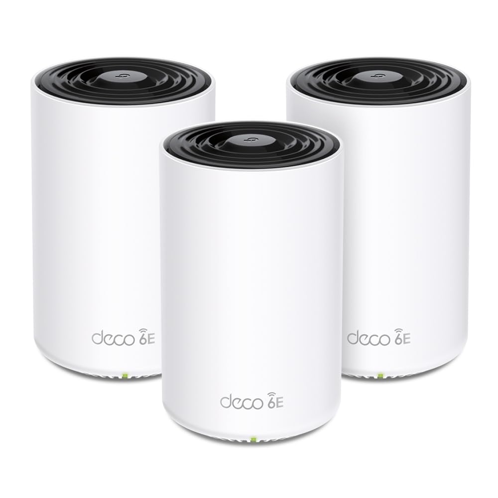 TP-Link Deco XE75 Pro Mesh WLAN Set (3 Pack), Wi-Fi 6E AXE5400 Tri-Band Router &amp; Repeater, 1× 2.5G P