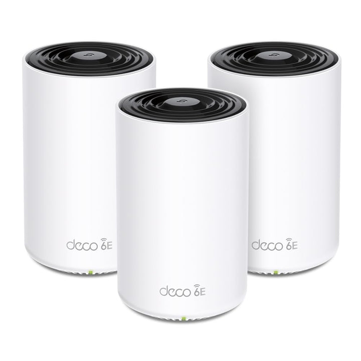 TP-Link Deco XE75 Pro Mesh WLAN Set (3 Pack), Wi-Fi 6E AXE5400 Tri-Band Router &amp; Repeater, 1× 2.5G P