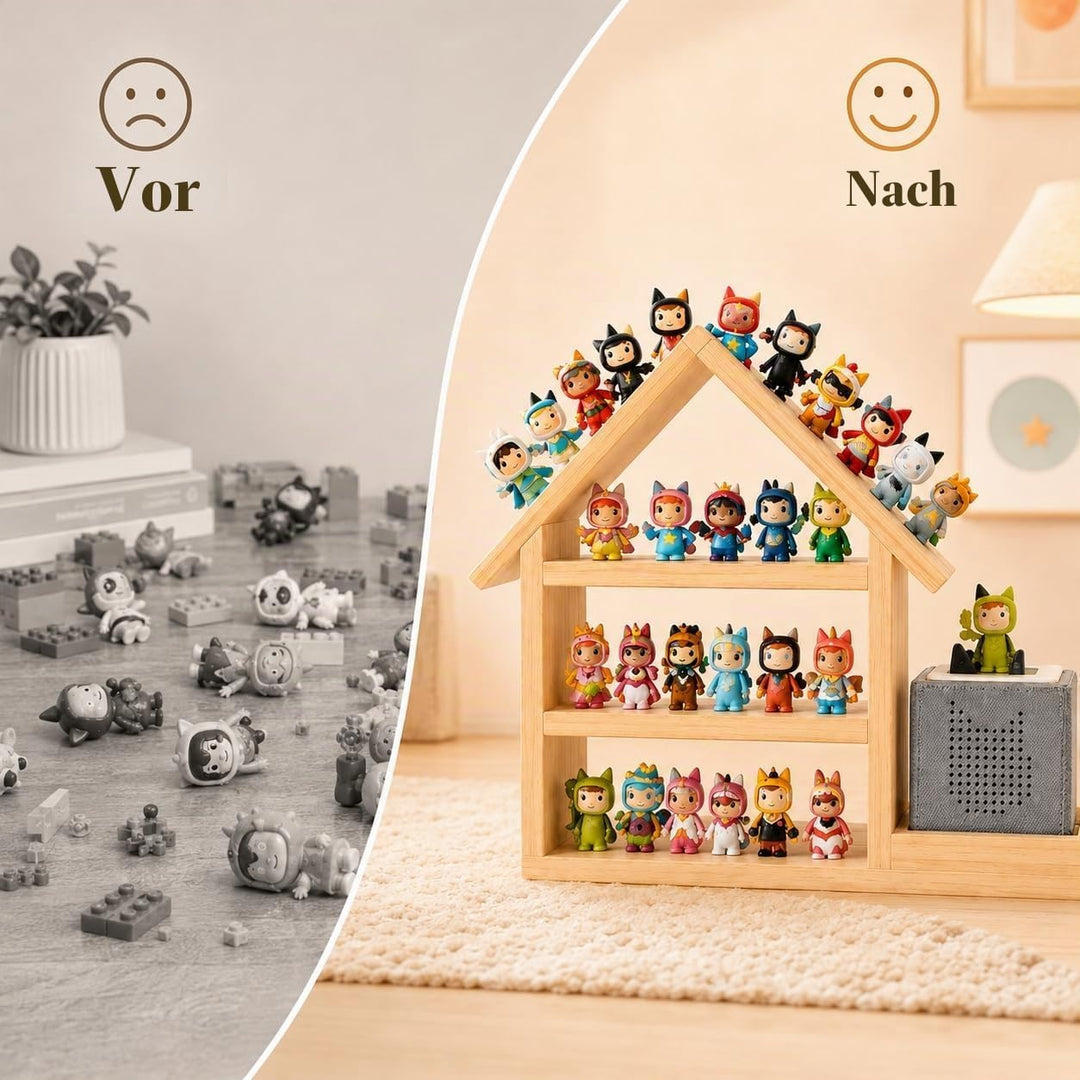 Regal für Tonie, Grosse Magnetische Holz Schweberegale für Toniebox 1 &amp; 2, Holz Wand Regal für 70-85