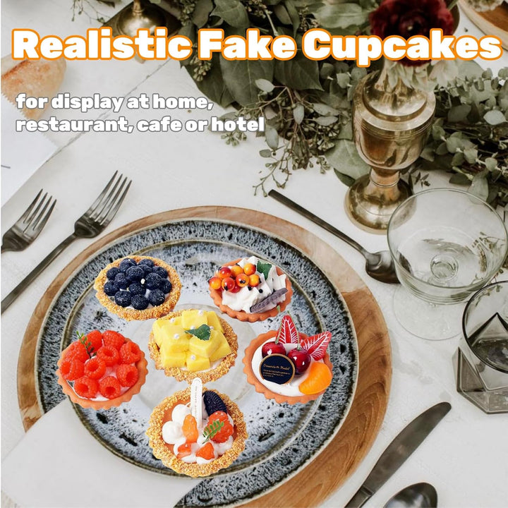 Künstliche Kuchendekoration, 6 Stück, 7,6 cm, für Kuchen, Gebäck, Muffins, Desserts, realistische kü
