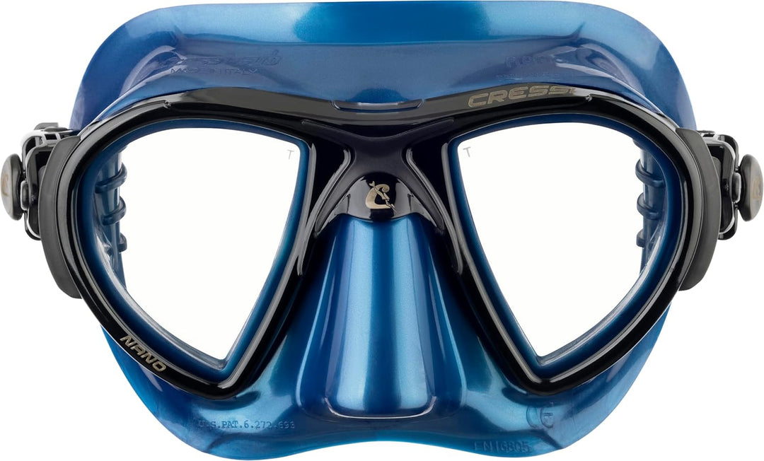 Cressi Herren Nano Taucherbrille UNI Blau Nery/Schwarz, UNI Blau Nery/Schwarz