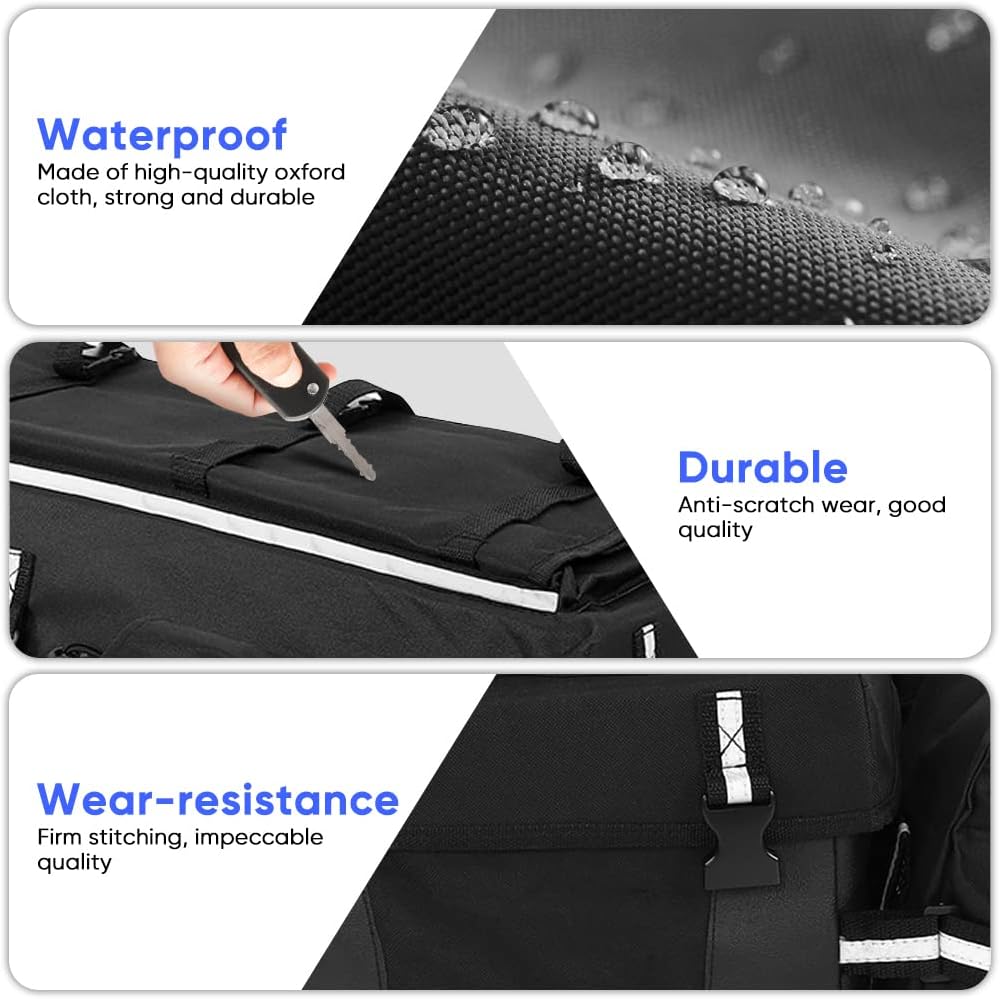 Wakects ATV-Tasche, Universal Soft ATV Quad Bag, Reissfeste Und Verstellbare Gurtbänder Satteltasche