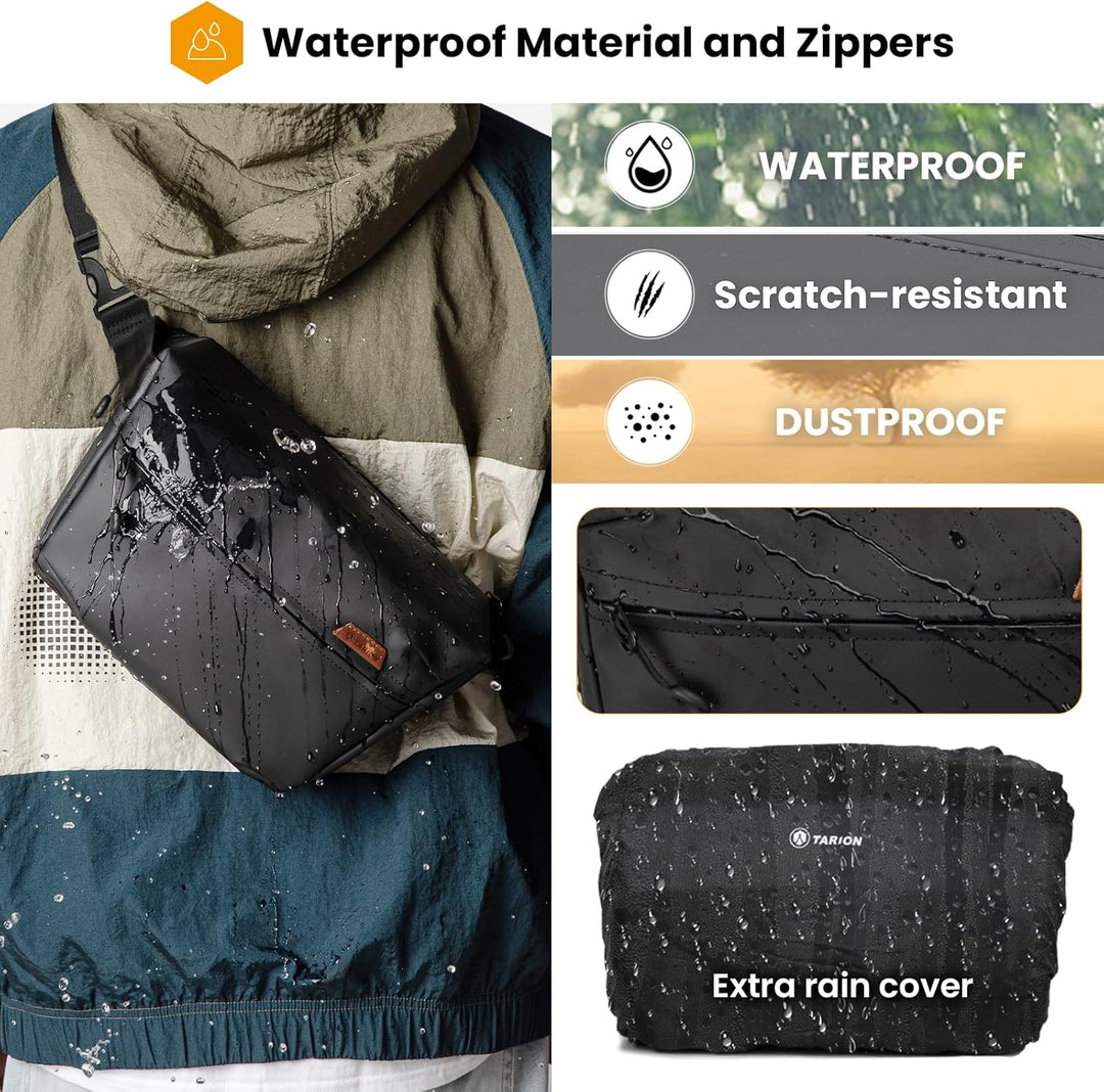 TARION Kameratasche Sling - Kamera Schultertasche Fototasche Umhängetasche DSLR SLR Tasche für Kamer