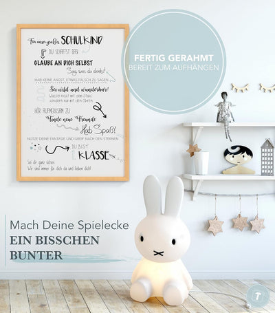 Papierschmiede® Kinderposter in A3 gerahmt im Natur-Holzrahmen, Wanddeko für Kinderzimmer, Babyzimme