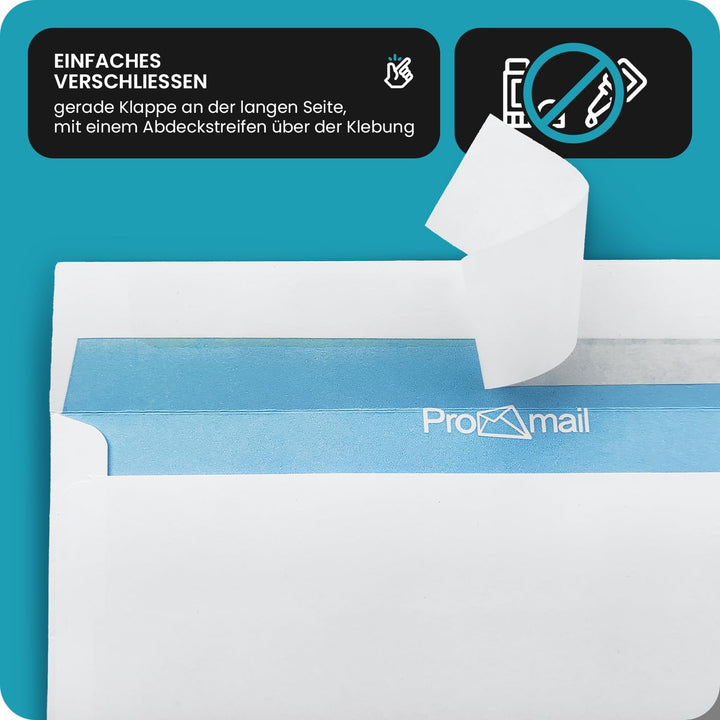 Netuno 200 Stück Briefumschläge DIN C6 & DL (je 100) Weiss ohne Fenster 90 g/m² mit Innendruck Haftk