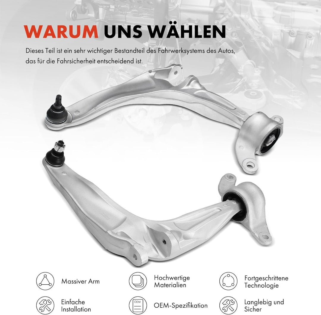 Frankberg 2x Querlenker Vorderachse Unten Kompatibel mit Civic VIII Hatchback FN FK 1.3L-2.2L 2005-2