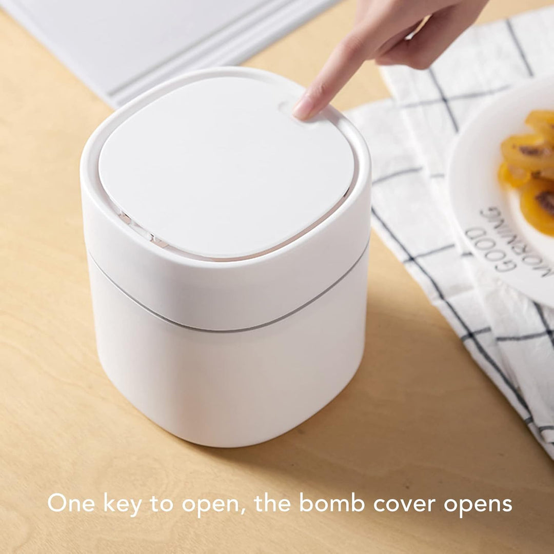 TOPINCN Mülleimer Papierkorb Mini Desktop Mülleimer Reinigungsdose mit Deckel Schuttaufbewahrung Kle