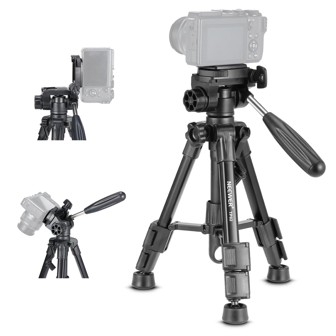 NEEWER Basic Mini Tisch Stativ für Kamera mit 3 Wege Schwenk Neigekopf und Handgriff, Kleiner tragba