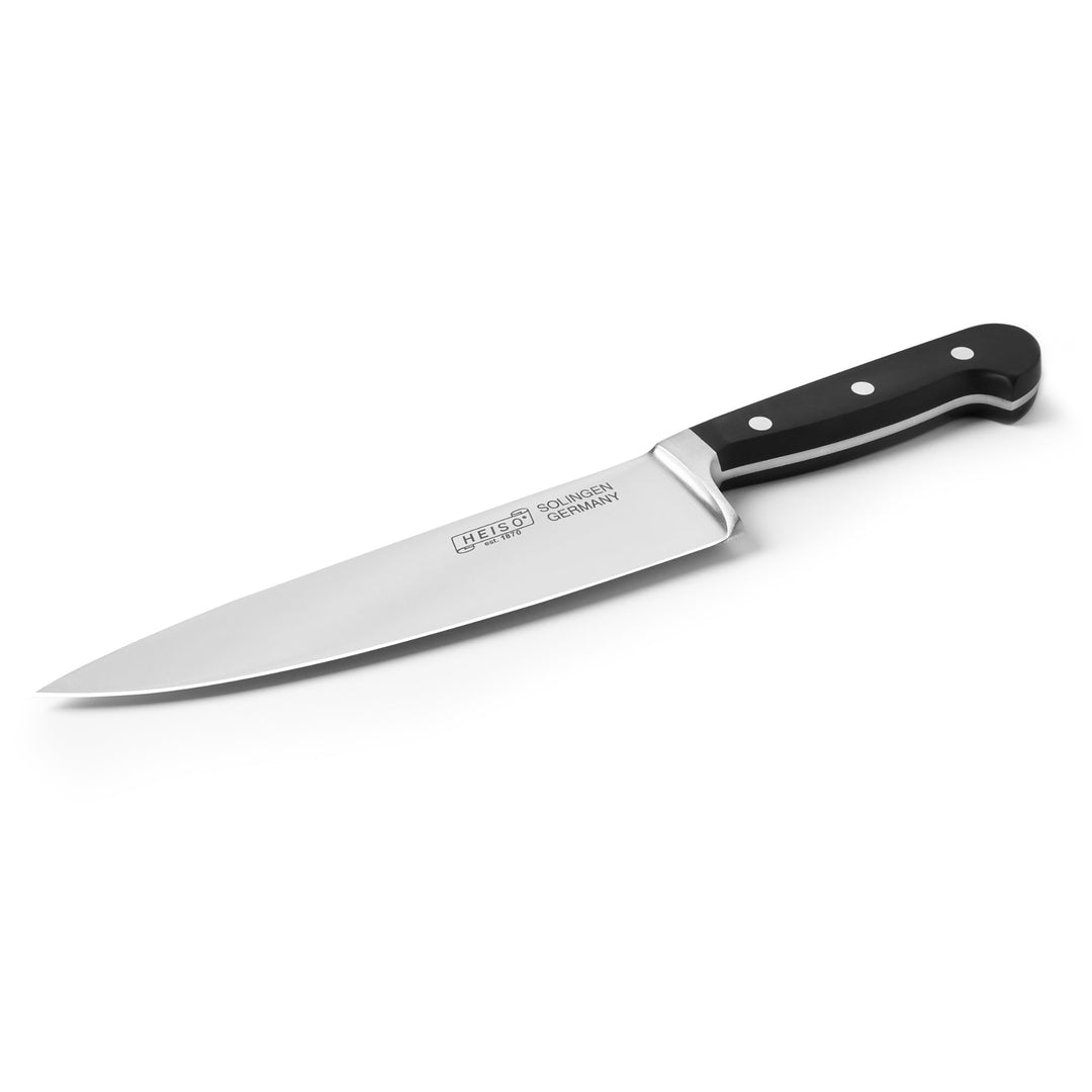 HEISO Kochmesser - handgeschmiedet in Solingen - rostfreie 21cm Klinge - Chefmesser mit extremer Sch