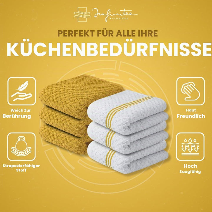 Infinitee Xclusives Küchentücher aus 100 % Baumwolle, ultraweiche Geschirrtücher, super saugfähiges