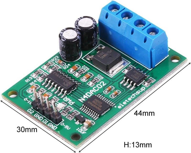 2-Kanal N4DAC02 DC 12V RS485-zu-DAC Digital-Analog-Umwandlungsmodul, RS485-zu-0-5-V /0-10-V Spannung