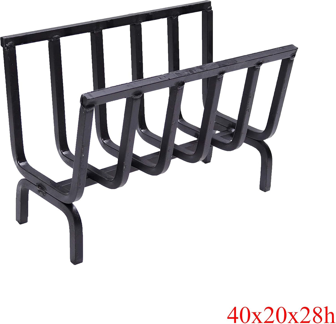 Brennholz, Kaminholzhalter, Eisen-Feuerschale für Kamin und Grill (40 x 20 x 28 cm) cm 40x20x28h, cm