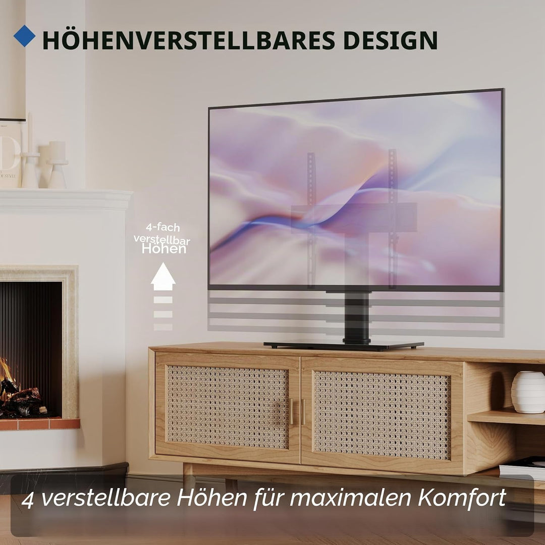 BONTEC TV Standfuss TV Ständer Universal Höhenverstellbar für 26-55 Zoll LCD LED OLED Plasma Flach &