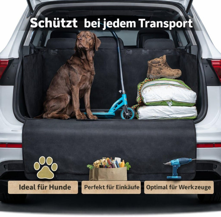 BigDean Kofferraumschutz Hund mit Seiten- und Ladekantenschutz - Universal Kofferraumdecke Hund wass