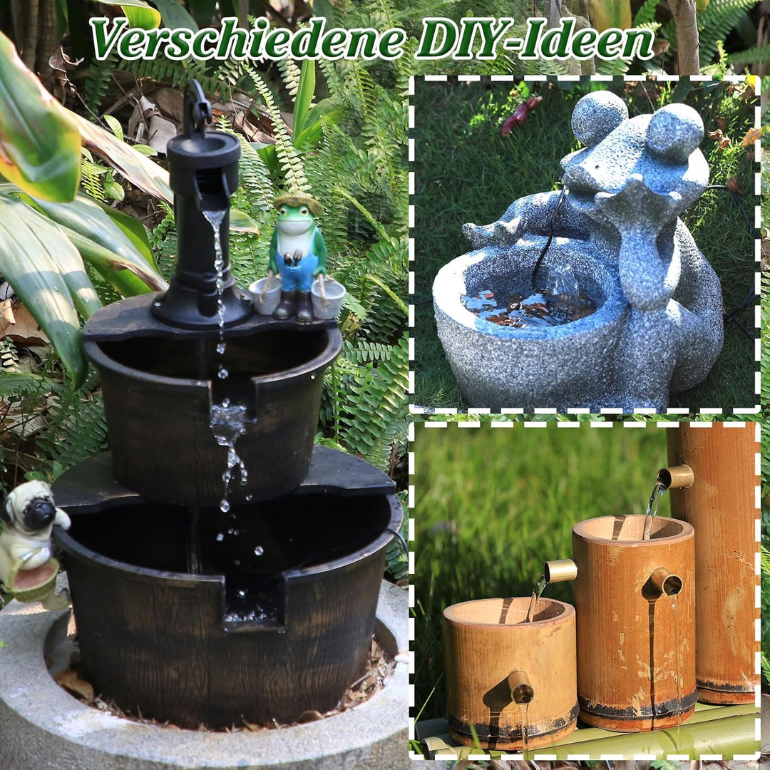 AISITIN DIY Deko Brunnen,Vogeltränke Sets mit 3,5W Solar Springbrunnen, 3 Stufige Vogelfütterer für