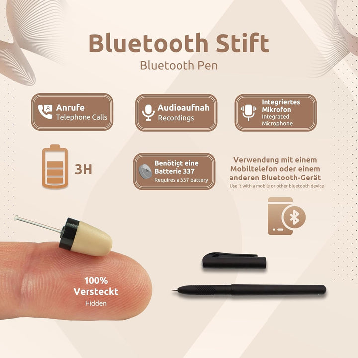 PingaOculto Spion Kopfhörer Bluetooth Prüfung Mini VIP Pro Unsichtbare Kopfhörer für Handy mit Mikro