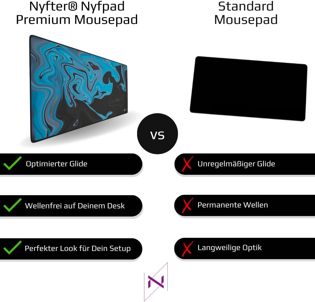 Nyfter - XXXL Liquid Gaming Mousepad 1200x600x3mm 3XL mauspad Gaming Premium Tischunterlage Large Si